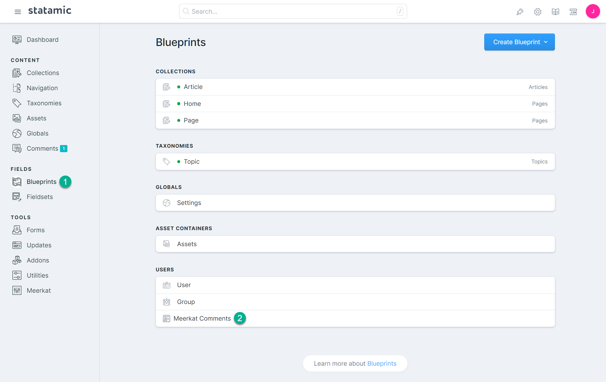 Locating the Meerkat Blueprint